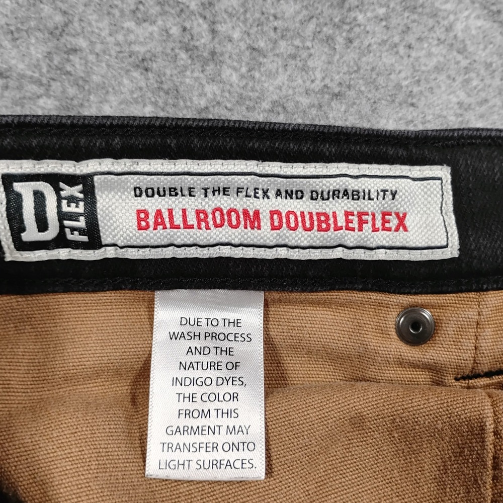 Duluth Trading Co Ballroom Doubleflex Standard Fit Mens Black Denim Jeans 34x32 - Picture 3 of 12